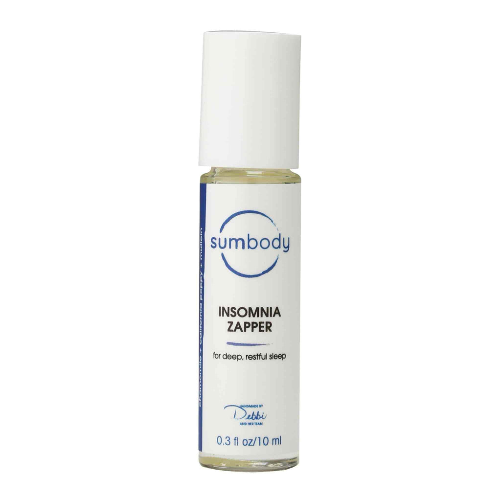 Insomnia Zapper vegan badge with botanical sleep aid product branding