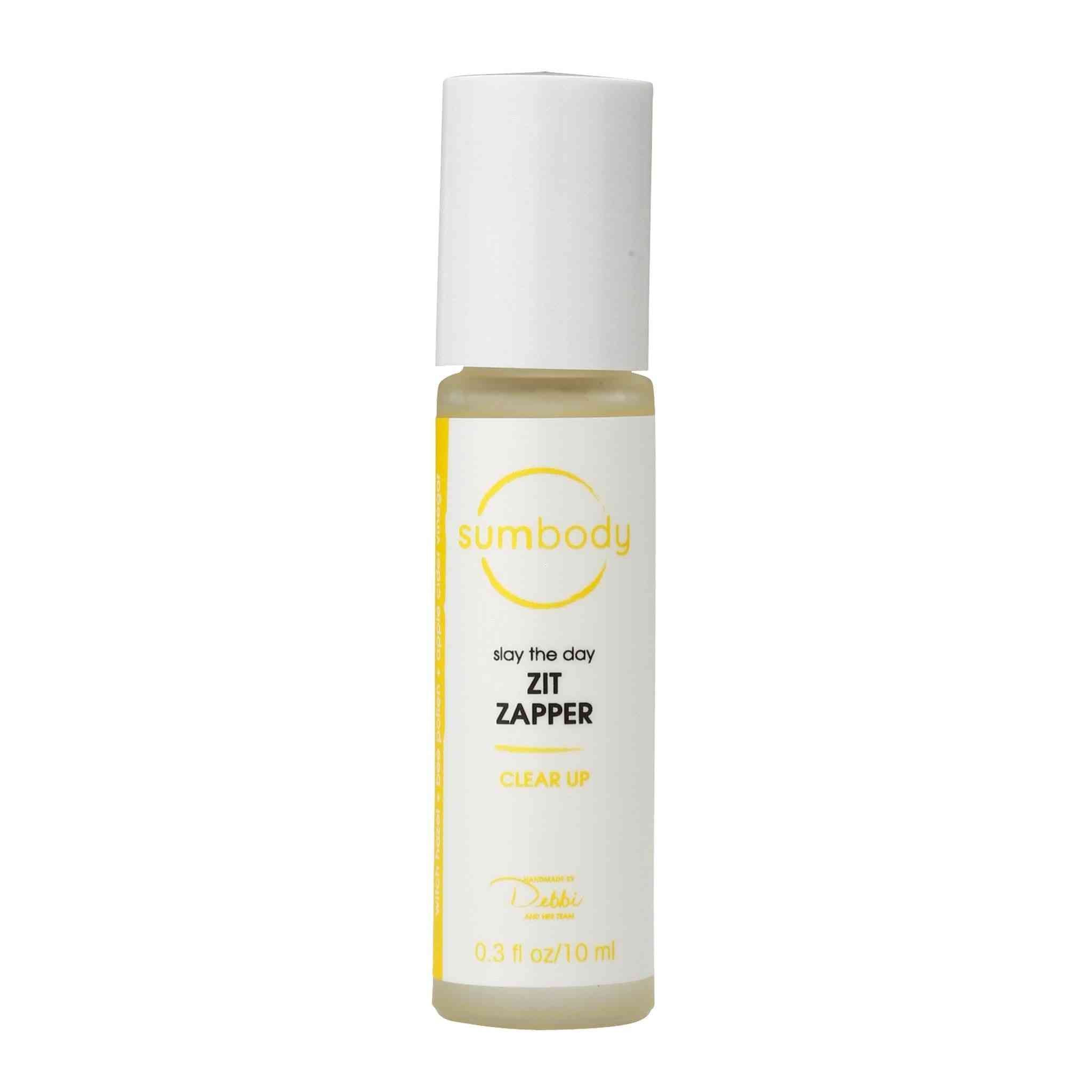 Slay the Day Zit Zapper with stainless steel roller ball for targeted acne treatment and natural blemish-fighting ingredients